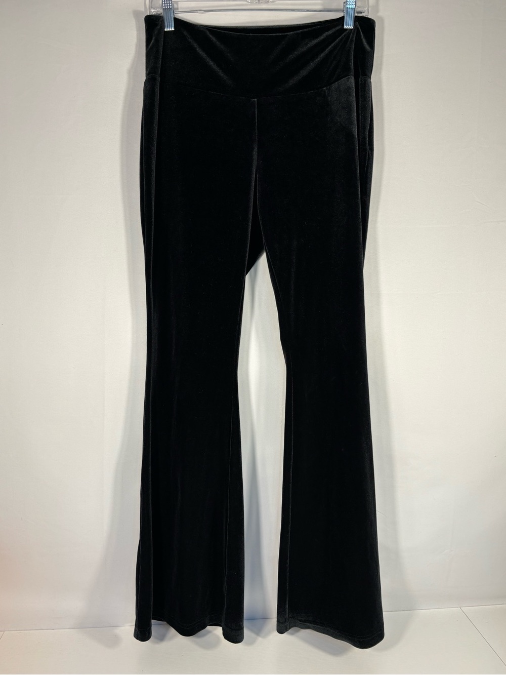 Juicy Couture Black Velvet Flare Pants Women’s Y2K Velour Pull On Large